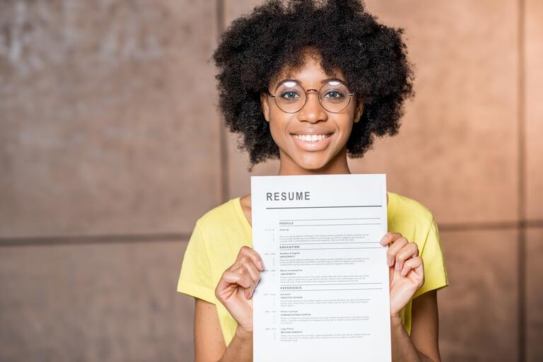 girl with resume