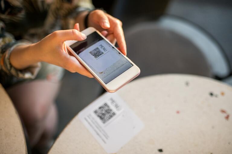 qr code being scanned