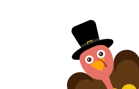 turkey illustration with hat. 